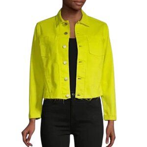L’Agence - NWT, Women’s ‘Janelle’ Cropped Denim Jacket in 'Pop Yellow' - Small